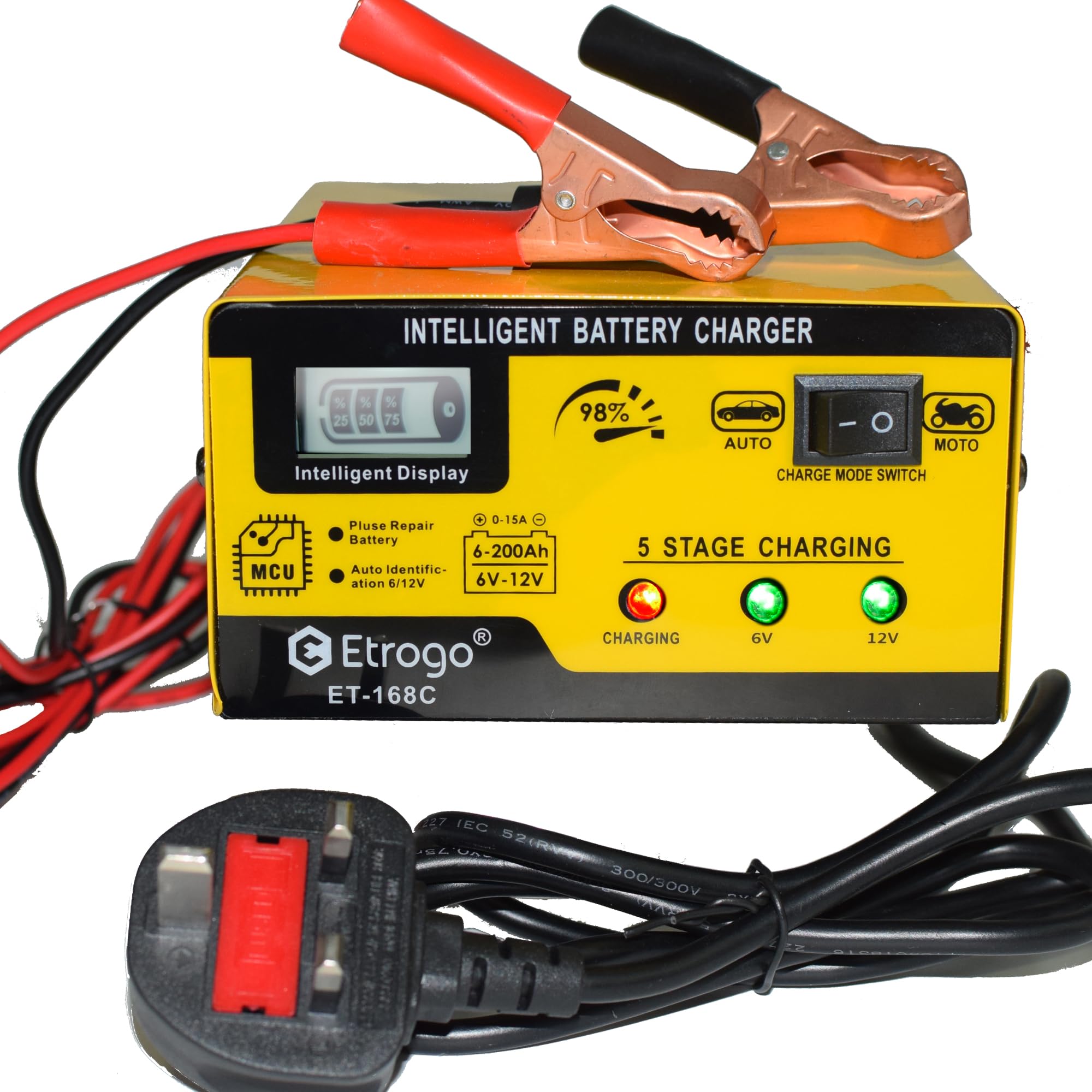 Lead Acid Battery Charger UK Yellow