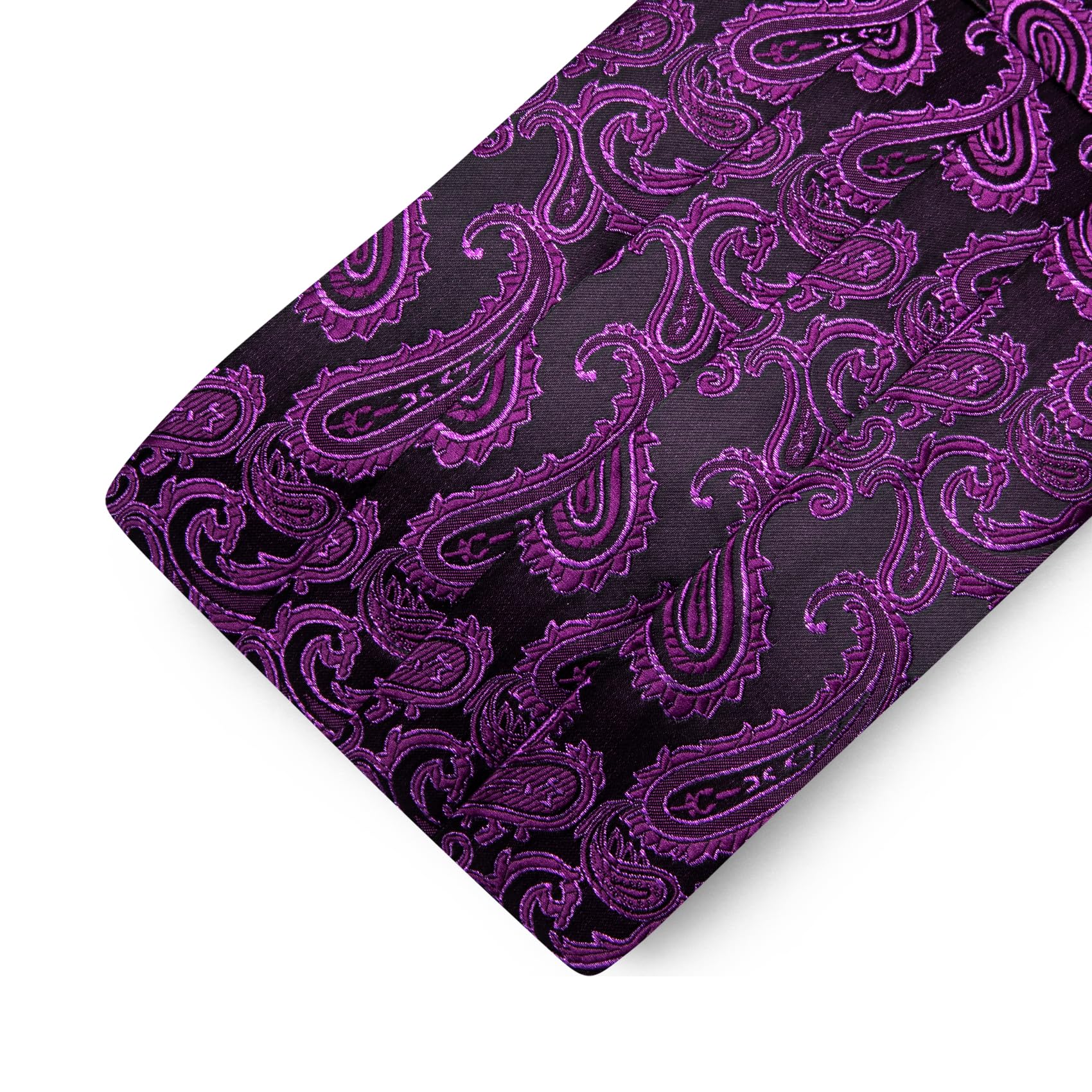 Barry.Wang Cummerbund - Juego de pajarita para hombre, gemelos cuadrados de seda
