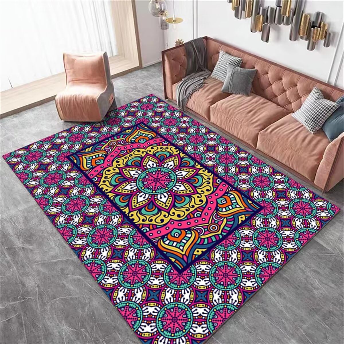 Carpette chambre fille moderne et tapis de salon violet personnalisé 120X170
