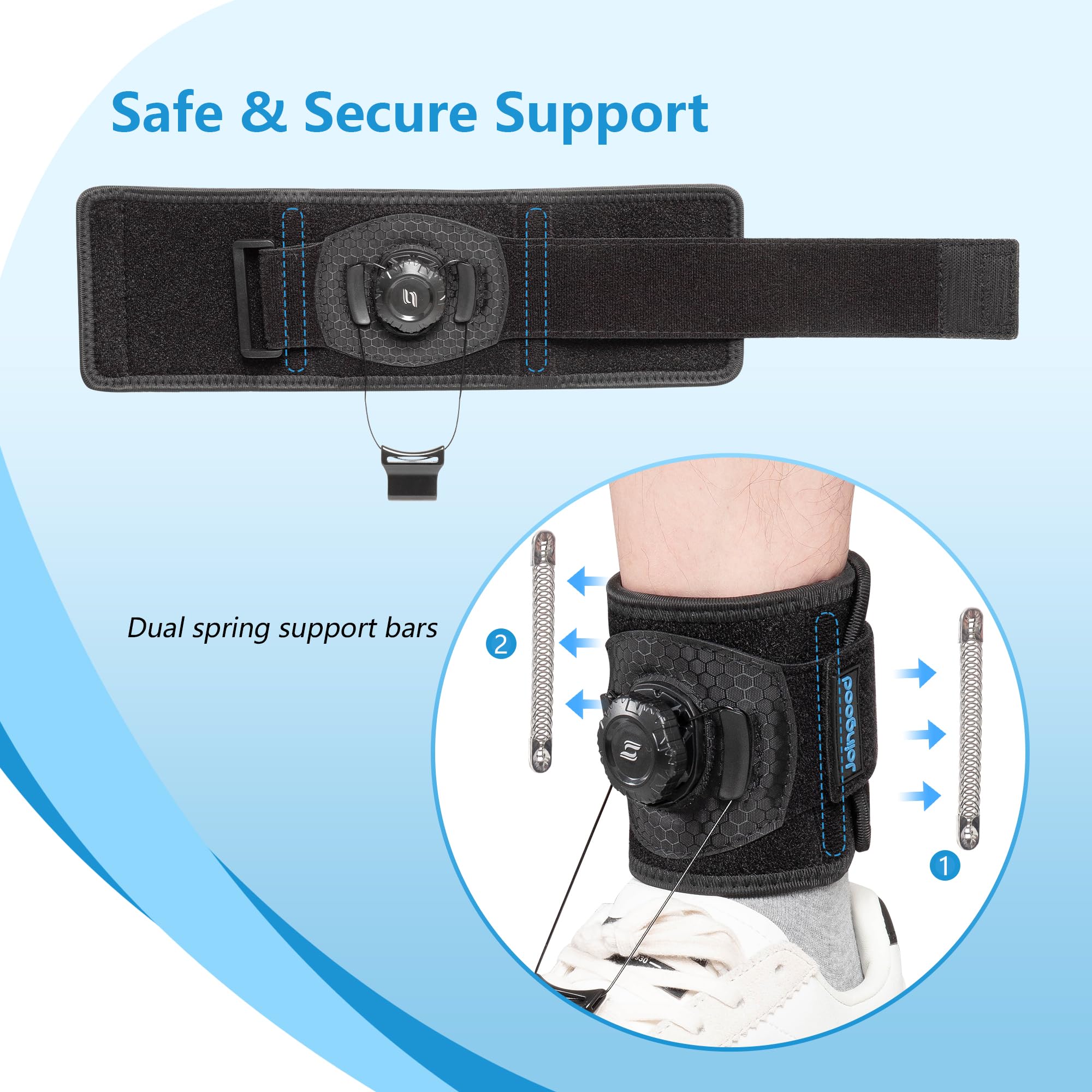 Supporto regolabile per sollevamento del piede con quadrante facile da girare, gancio largo e clip per scarpe per camminare stabilmente, comodo aiuto quotidiano per uomini e donne, L/XL