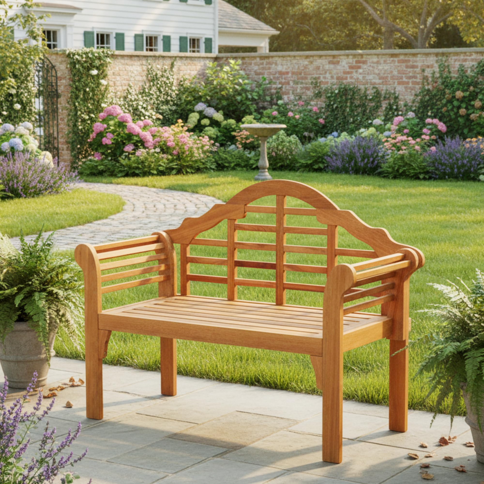 Amazon.com : Tangkula Folding Outdoor Eucalyptus Wood Bench, 49