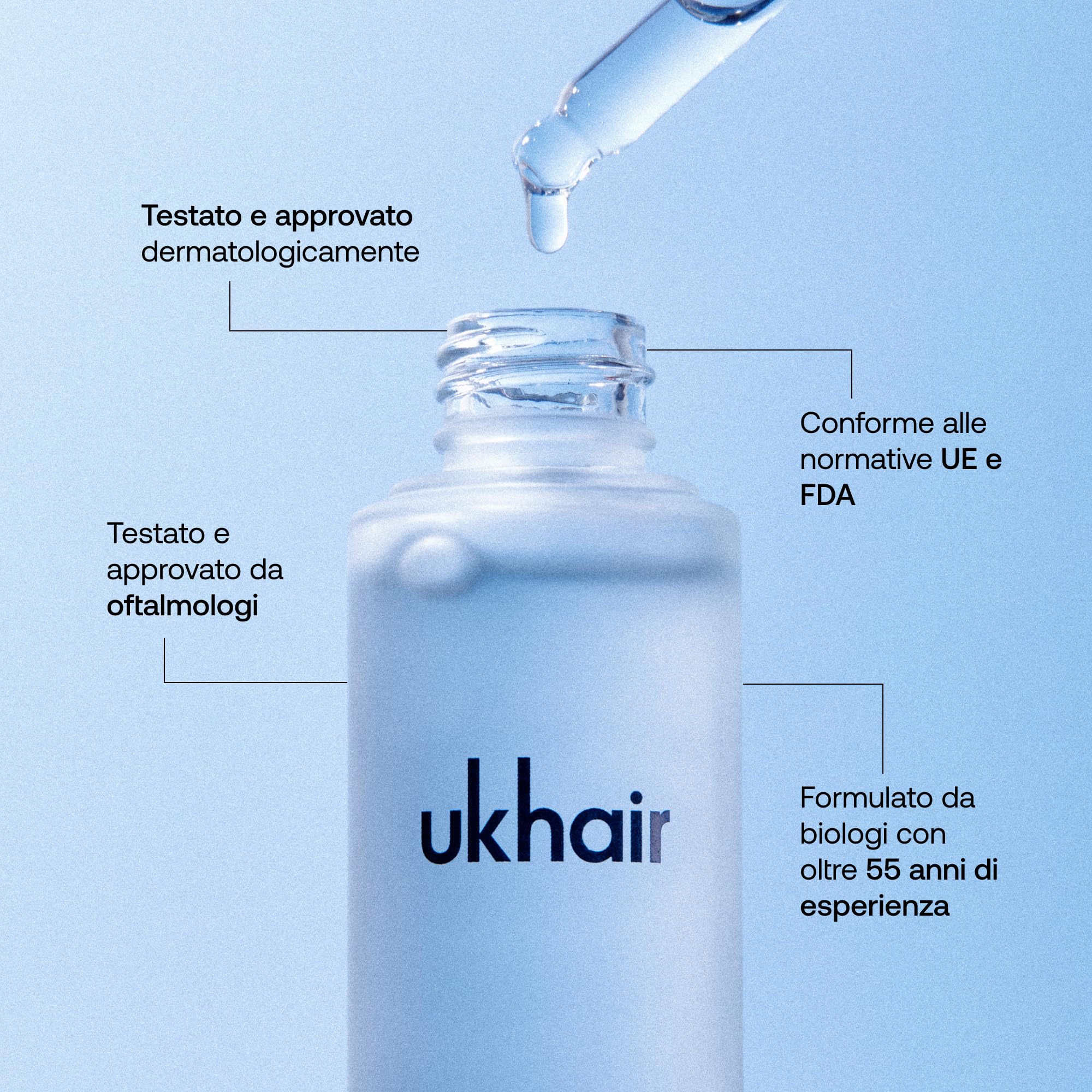 UKLASH Siero rivitalizzante per capelli per uomini e donne, favorisce lo spessore dei capelli diradati e la caduta dei capelli, clinicamente testato, leggero e ad assorbimento rapido