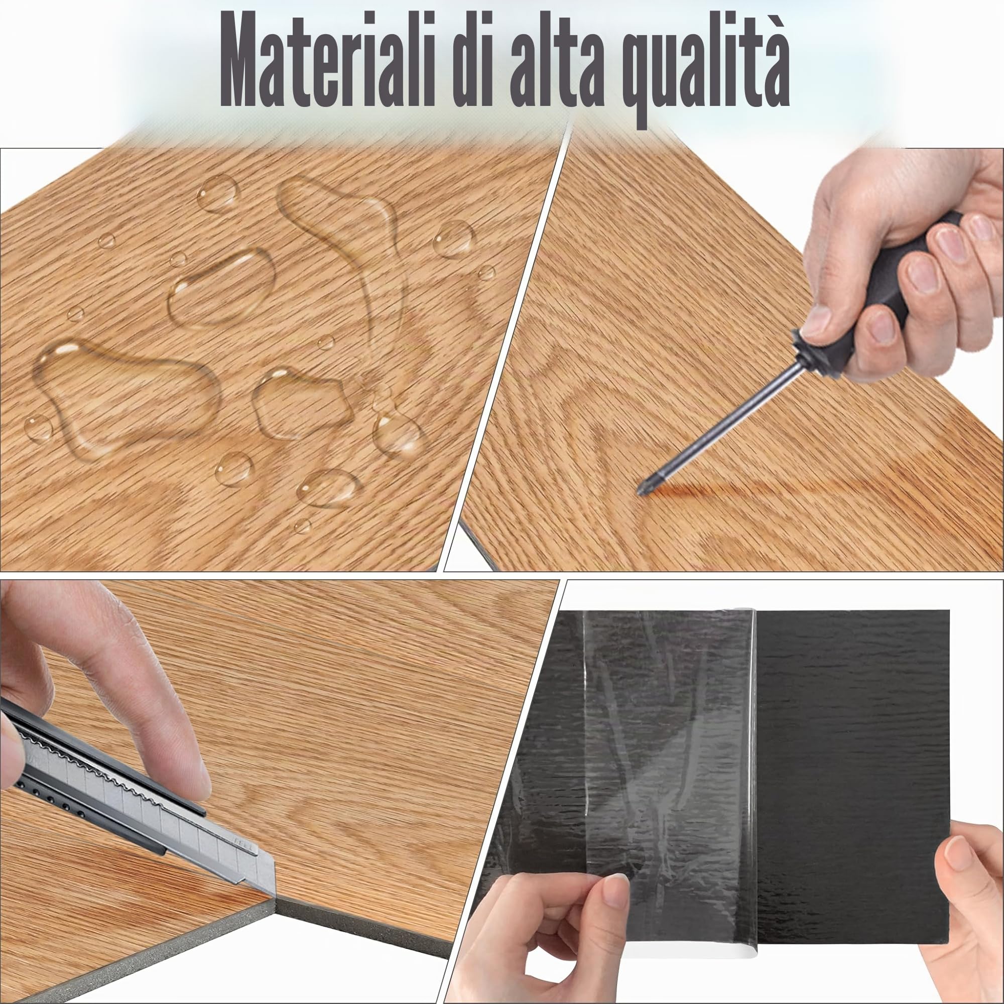 FIVMEN PVC-pavimentazione, pavimento in vinile, autoadesivo, piastrelle adesive da 5 m², piastrelle per pavimenti, aspetto in legno, piastrelle in vinile, pavimento, rivestimento in vinile, clicca per