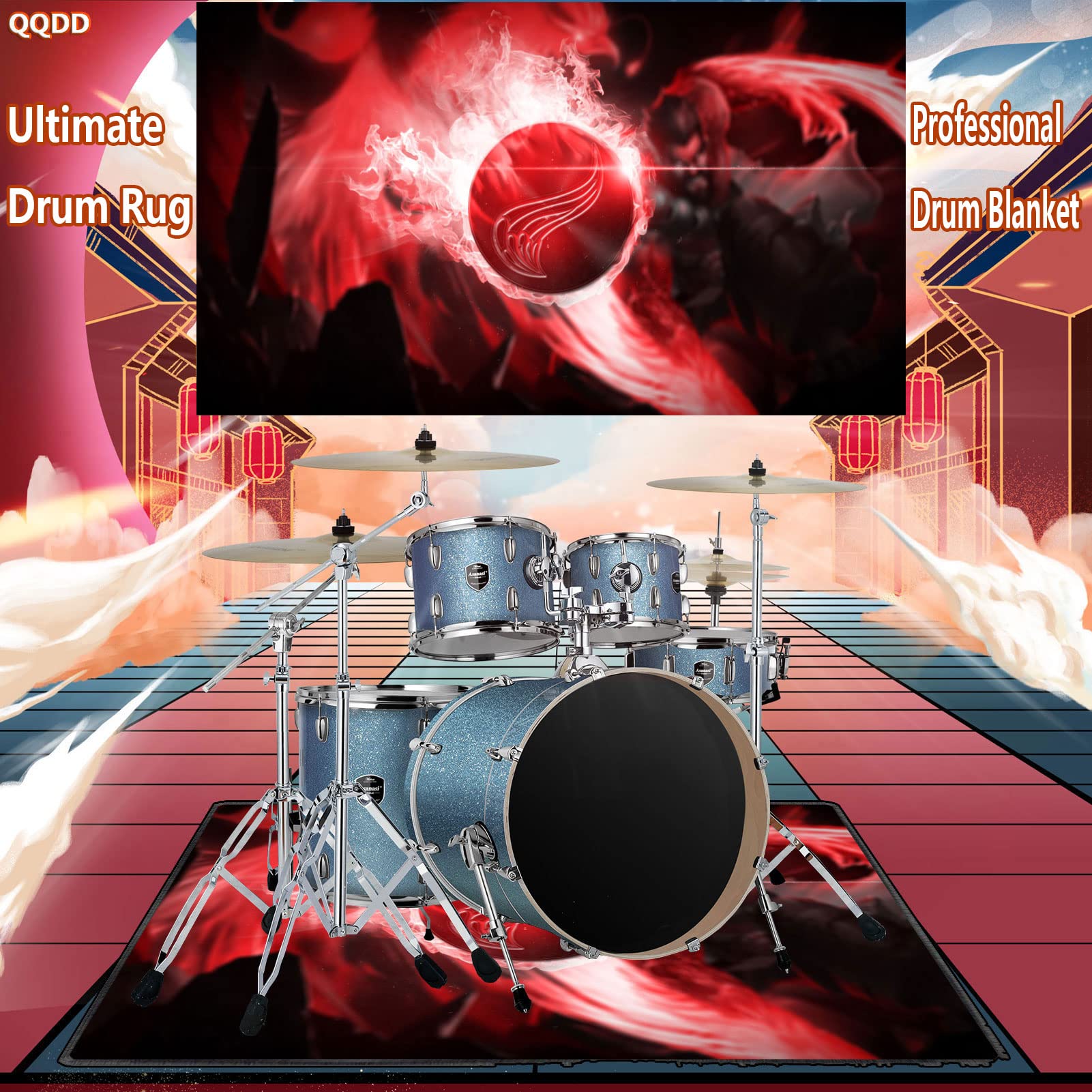 UDaca Drumkleed Drummat Geluiddichte Mat - Professioneel Drumtapijt