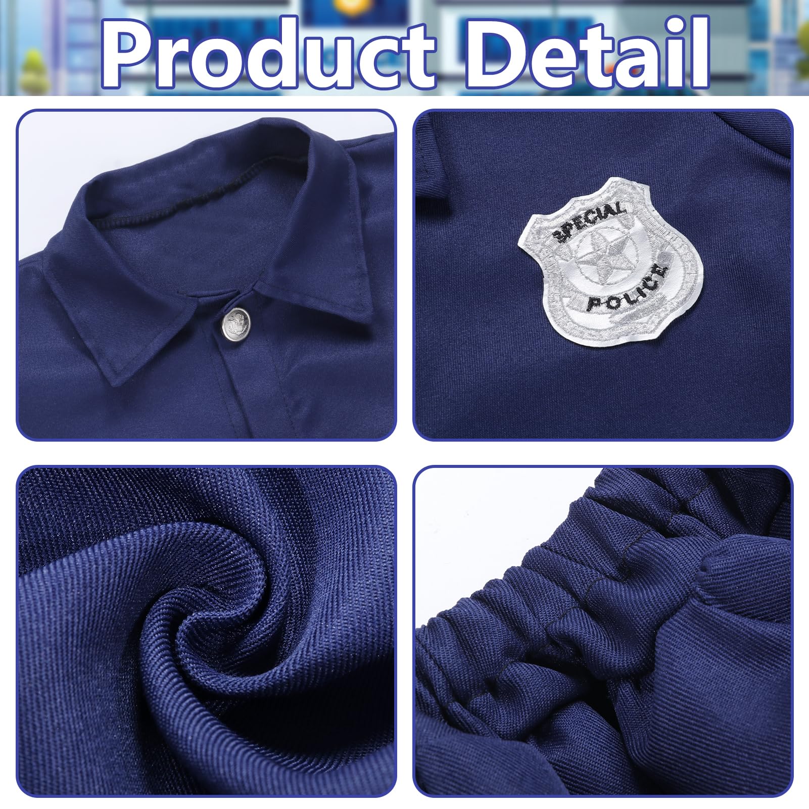 Raveparty Police Costume, Police Outfit, Police's Fancy Dress Costumes for World Book Day (Black, M) - Image 3