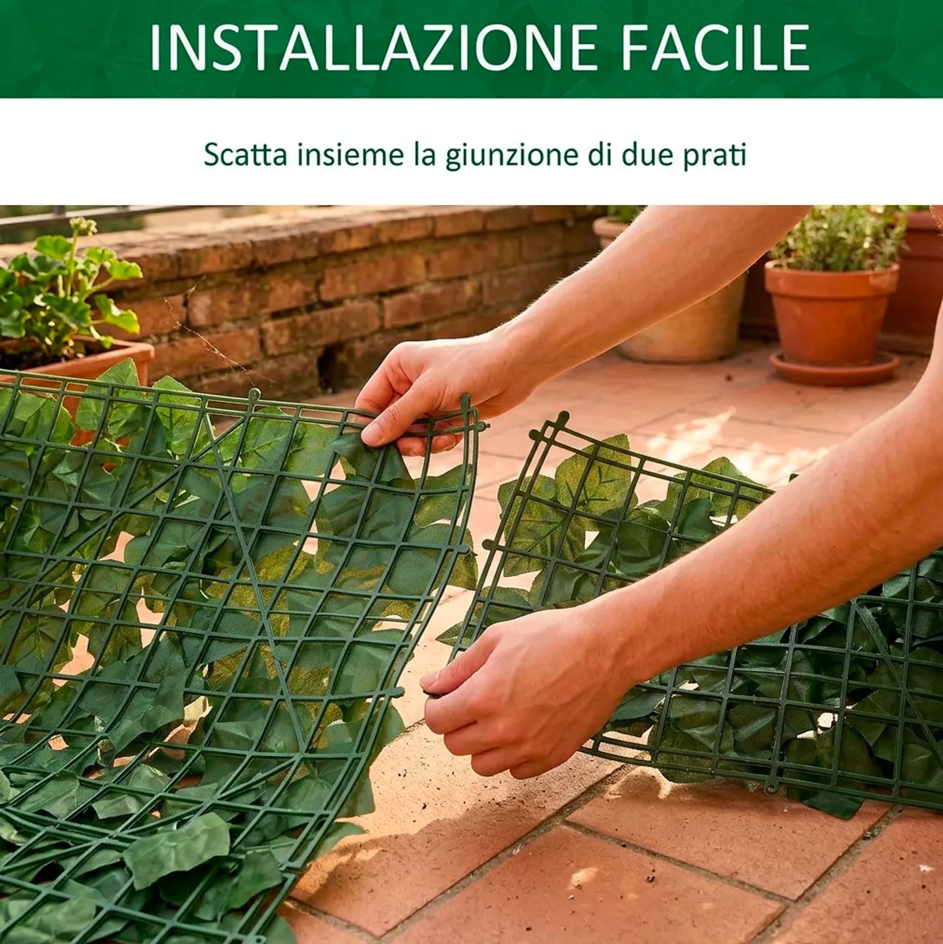 081 Store - Siepe Finta Frangivista Balcone 3 Rotoli 1x3 m – Rete Copri Ringhiera Privacy Alta Densità per Recinzione Giardino Esterno – Siepe Artificiale Realistica Anti UV con Fascette incluse