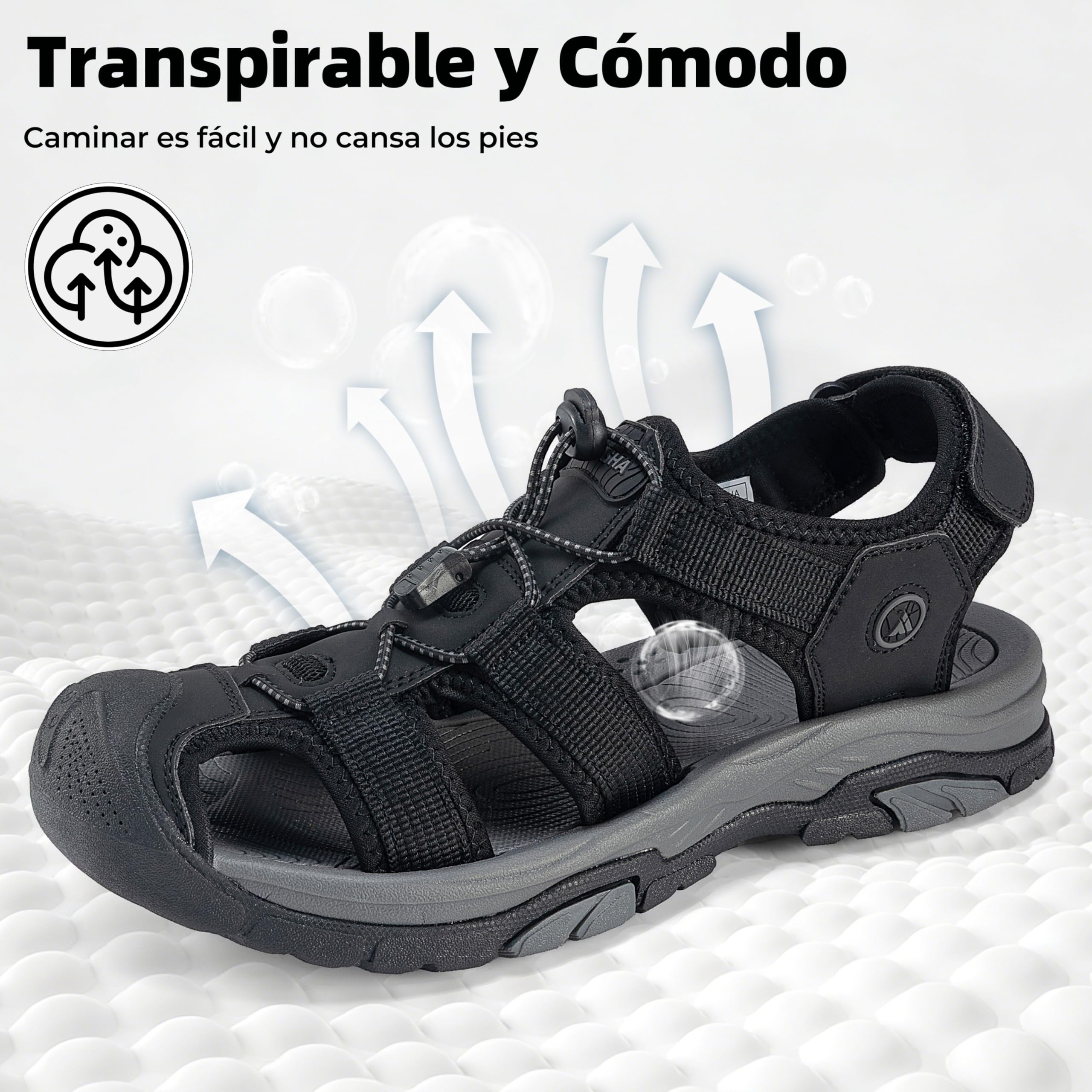 Mishansha Sandalias de Trekking para Hombre Ligero Transpirable Sandalias de Senderismo Al Aire Libre Gr.39-48