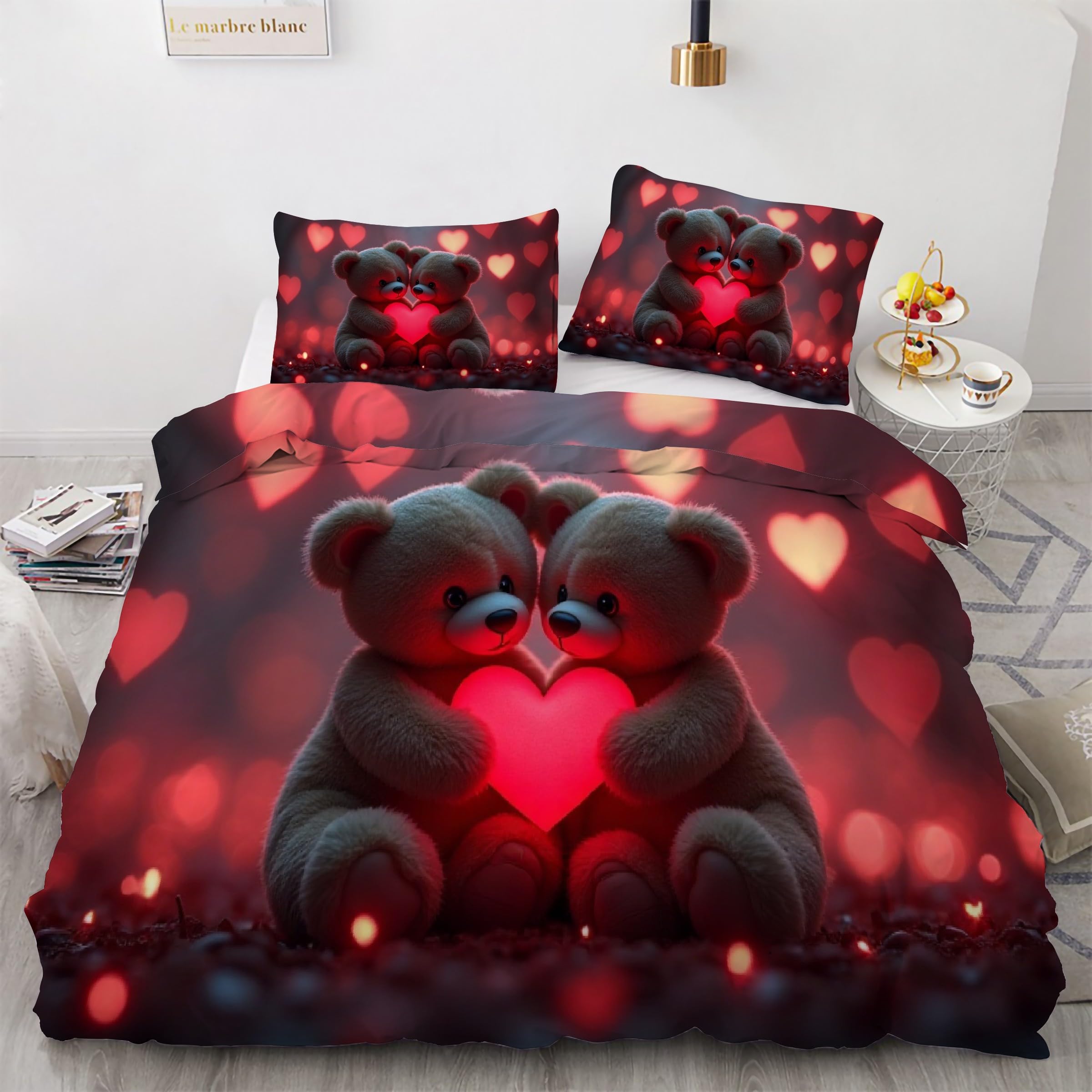Parure de Lit Ours en Peluche 240x260 pour une Chambre Cosy et Chaude