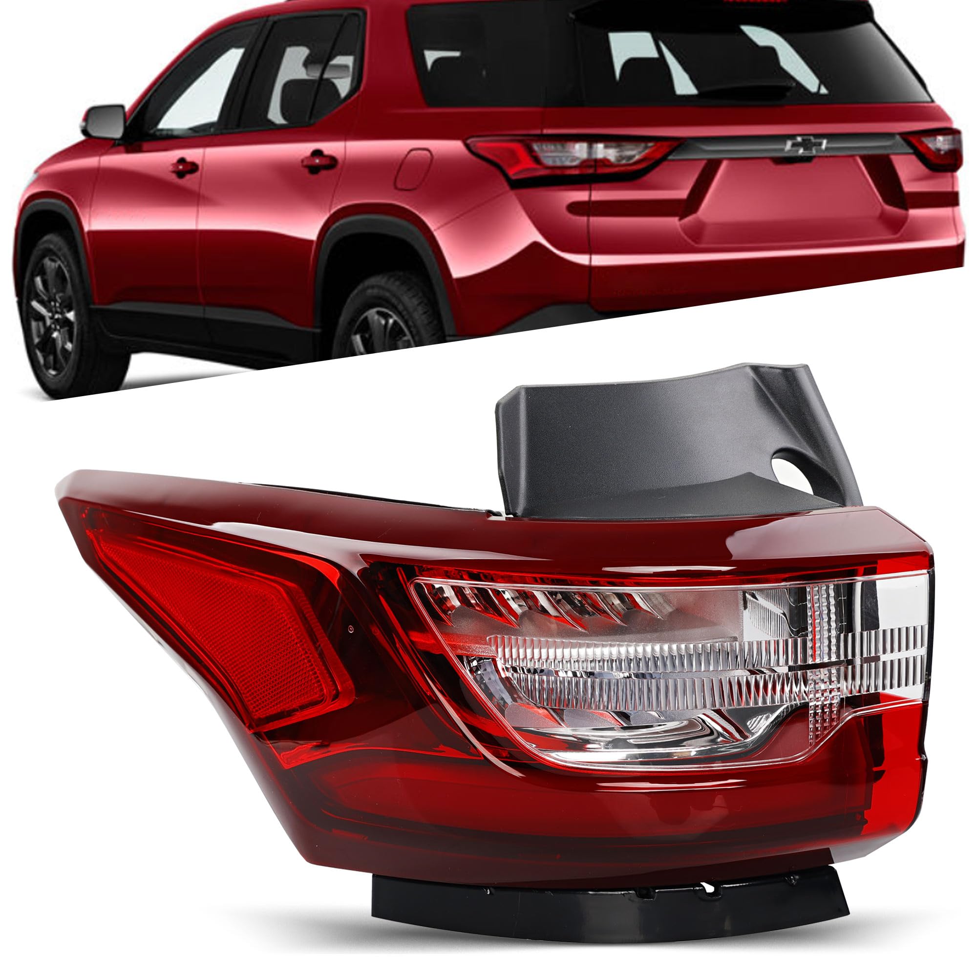 LED Outer Tail Light - Brake Taillight Compatible with Chevy Traverse 2018-2021 - Rear Lamp Assembly Replacement for 84618033 and GM2804130 - Outer Driver Left Side