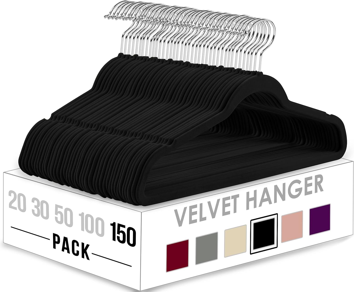 Utopia Home Velvet Hangers 150 Pack NonSlip Clothes