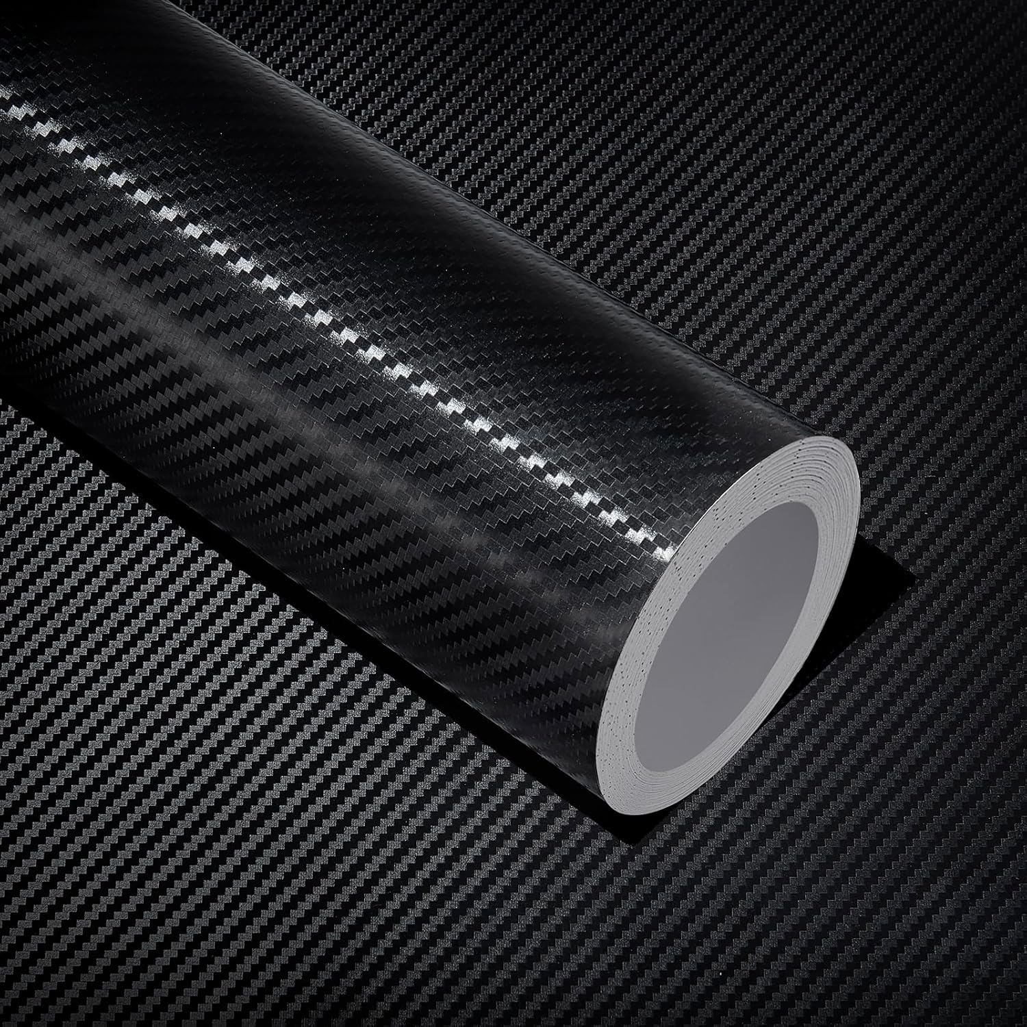 India Self Adhesive 3D Vinyl Carbon Fiber Textured Sheet Roll for Cars and Motorcycles, Interior/Exterior DIY Decoration | Black Carbon Fiber || (30.48L x 121.92W (1.21 M))