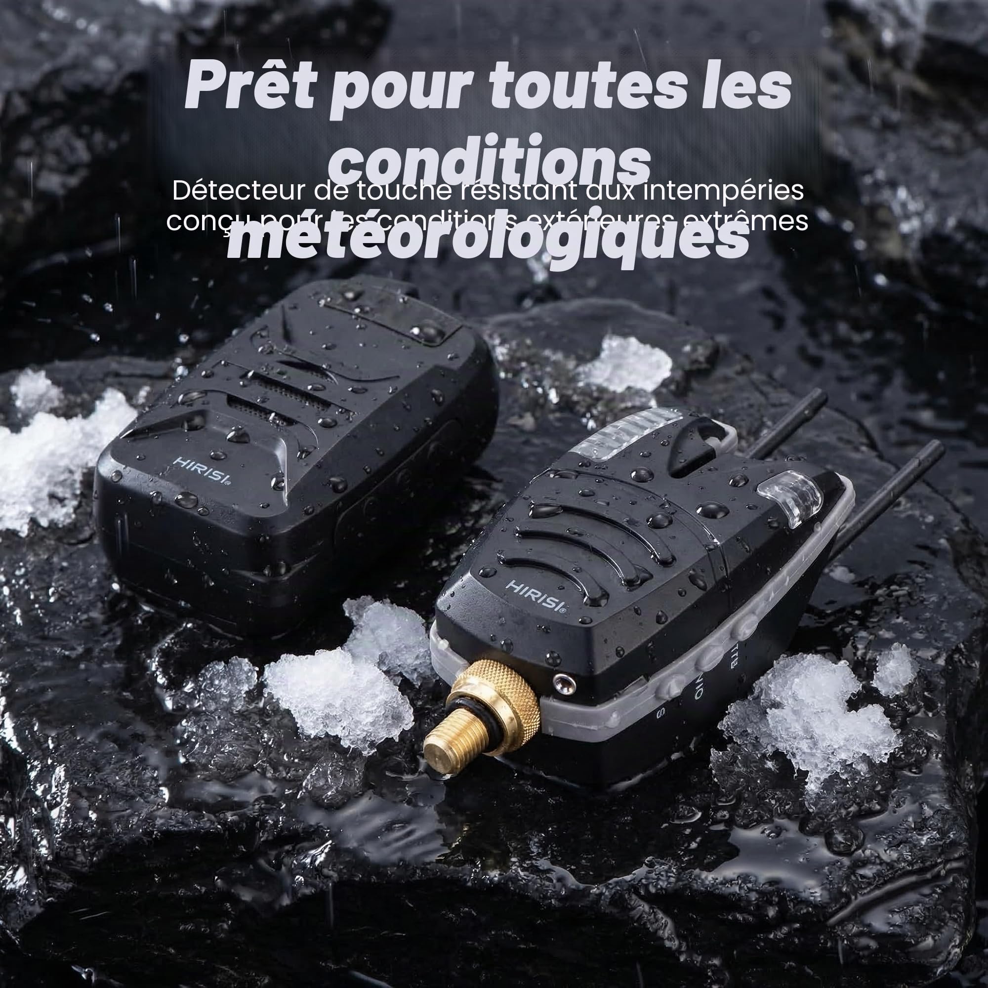 Hirisi Tackle Kit Alarme de Touche étanche sans Fil pour pêche à la Carpe avec Barre d'oreille 200 m