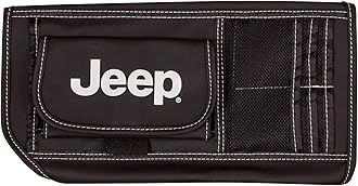 Plasticolor 006196R01 Jeep Logo Car Truck or SUV Sun Visor Organizer, Auto Interior Pocket Organizer, Registration and Document Holder, Personal Belonging Sunglass Storage Pouch Organizer