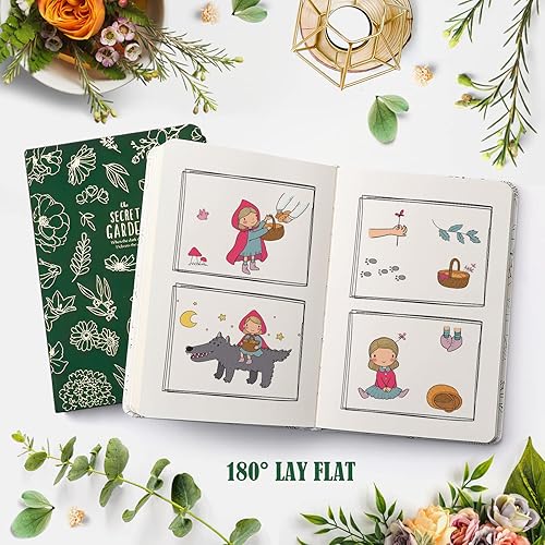 Miniatura 5 de OMEYA Cuaderno de diario en blanco, diario sin forro para mujer, cuaderno de tapa dura lisasin rayas, 5.2 x 7.6 pulgadas, 256 páginas, 100 GSM de