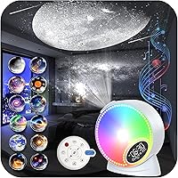 Vista 1 de Proyector de Galaxia para Dormitorio, Proyector de Estrellas 12 en 1, Luz Nocturna, Altavoz Bluetooth, Proyector de Planetario con 15 Efectos