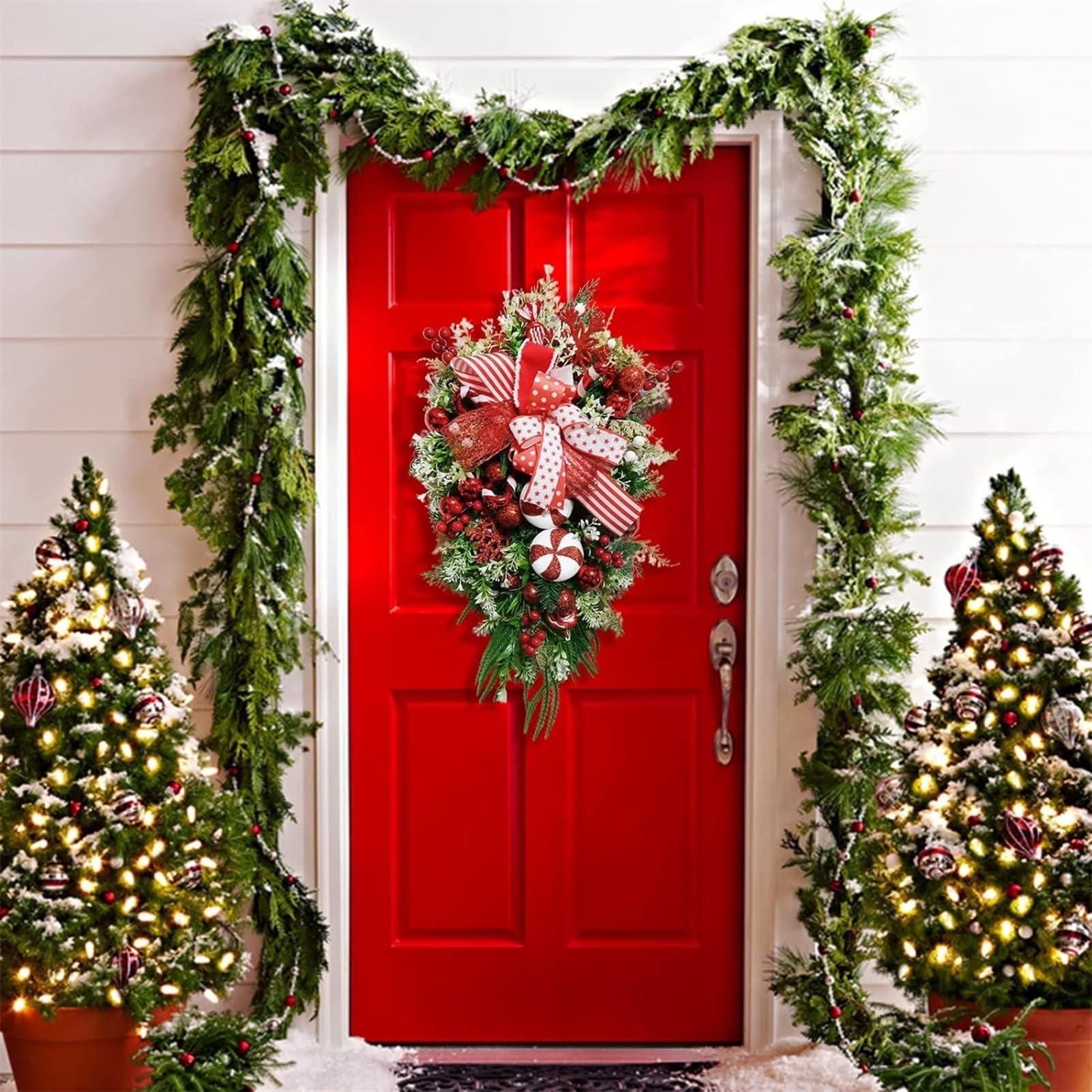 Amazon.co.jp: 人工クリスマスガーランド クリスマススワッグ ティア  