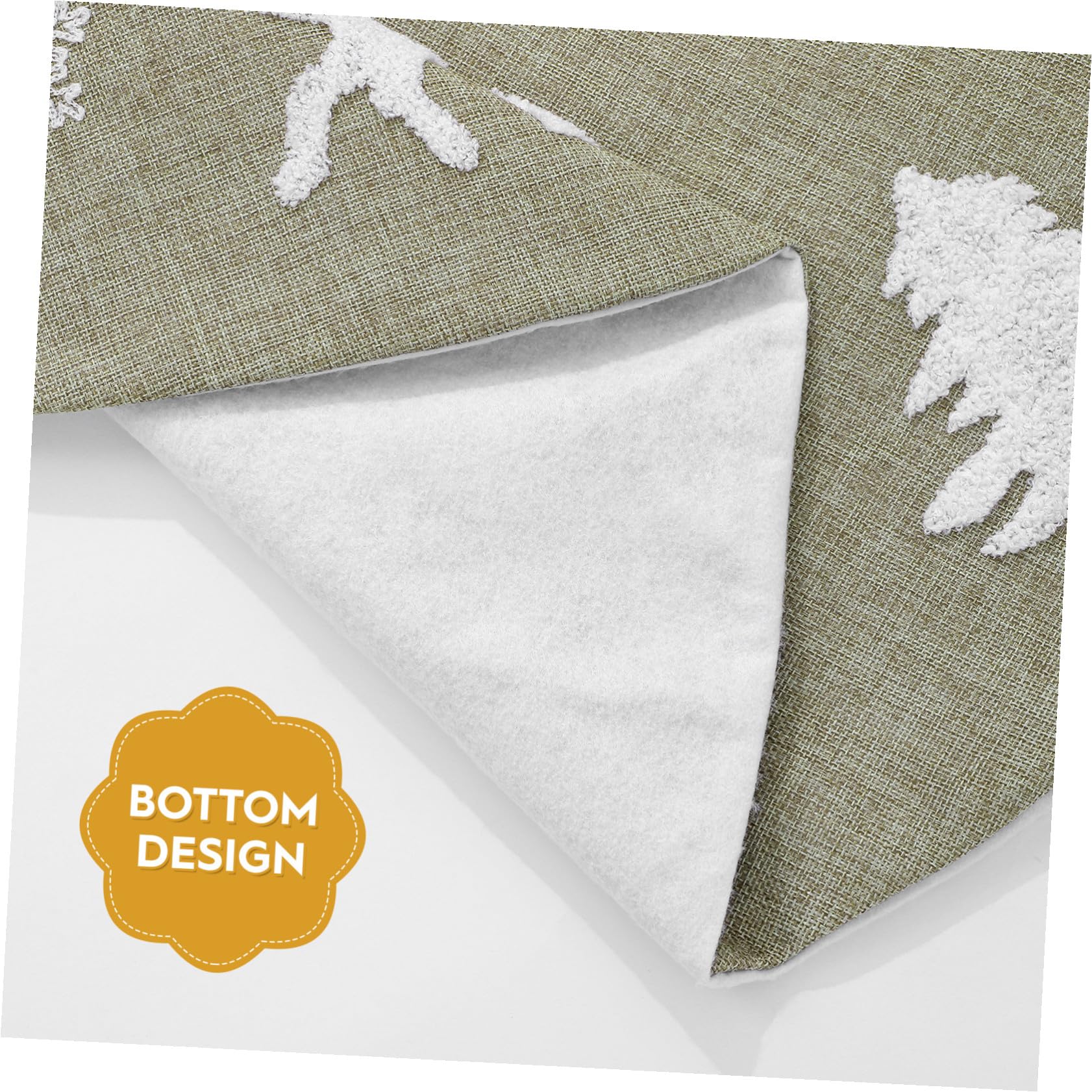 POPETPOP 1pièce Jupe de Sapin de Noël Tissu Épais avec Broderie Festive Cache-Pied Décoratif pour Intérieur Jupe de Noël avec Motifs Flocons et Cerfs Décoration Traditionnelle Élégante