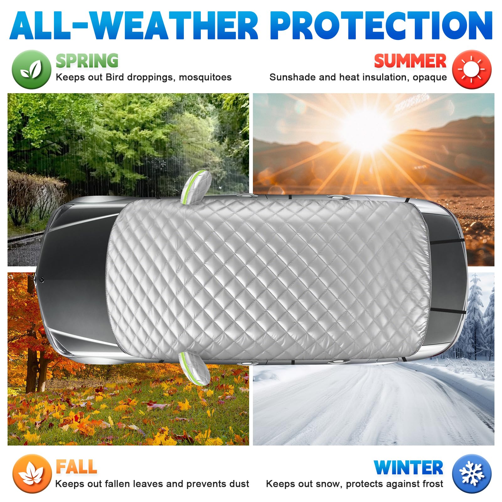 Funda Coche Exterior Compatibles con Mercedes-Benz C-Class 2015-2023, Semicubierta Anti-UV Transpirable Resistente al Polvo Lluvia Rasguño Nieve Sol