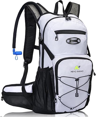 Miniatura 14 de N NEVO RHINO Mochila de hidratación, mochila de senderismo multiusos de 18L con vejiga de agua de 3 L, mochila de agua aislada, paquete de Azul