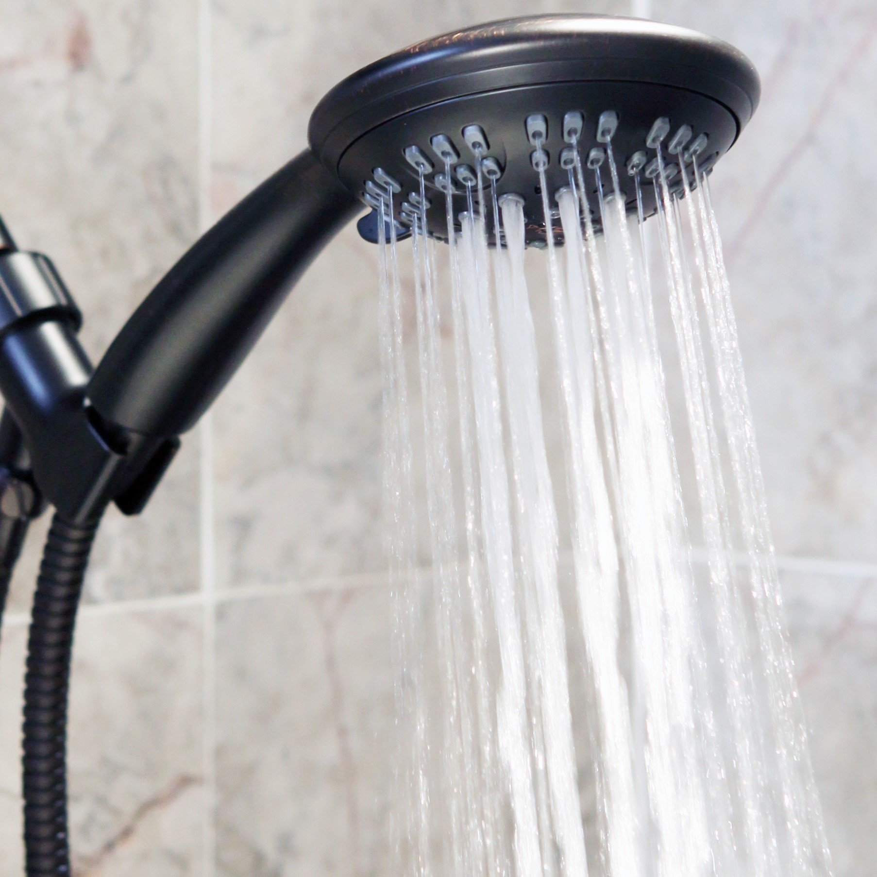 Aqua Elegante - Alcachofa de ducha de mano con 6 funciones. Asombrosa alta presión. Alcachofa de ducha de mano ajustable. Uso en interior y exterior. Accesorio para baño moderno y spa.