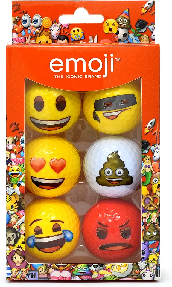 Roliga golfbollar med emojis