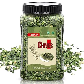Besway Chinese Dried Green Chives 3.5 oz 100g, Chopped Chives
