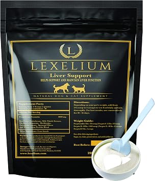 Liver Support Supplement for Dogs and Cats - Great for Detoxing and Helps Kidney, Liver & Skin Function - Cat Liver Support - Milk Thistle + Lysine + Choline Bitartrate + Methionine 200g