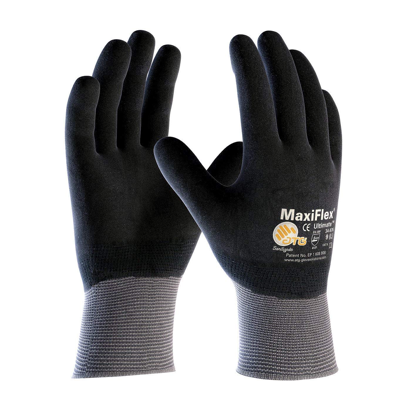 34-876/XL Seamless Knit Nylon/Lycra Glove with Nitrile Coated Micro-Foam Grip on Full Hand -12 PackQ