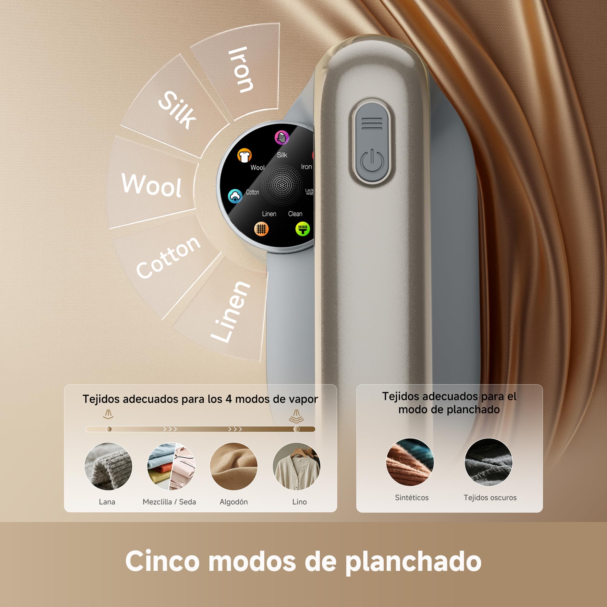 DREAME Rotafly Plancha vapor, panel 90°, 1200W, DWIP7GAEU | Planchado 2-en-1 (plano/colgado), Apagado al Soltar, Vapor Doble Núcleo, Cuidado Delicado