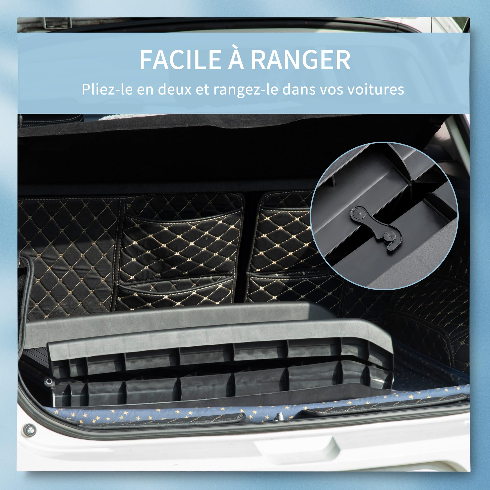 PawHut Rampe Pliable pour Chiens légère pour Voiture 155 x 39 x 14 cm Noir