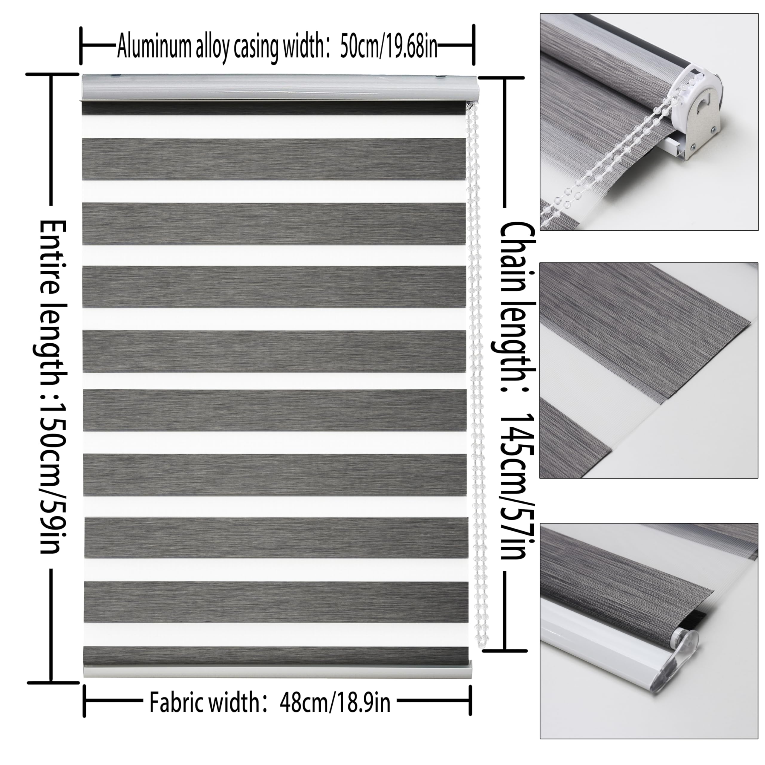 OR Tende - Tenda a Rullo a Vetro Oscurante FOIL con Fermavetro 50x100 cm su misura