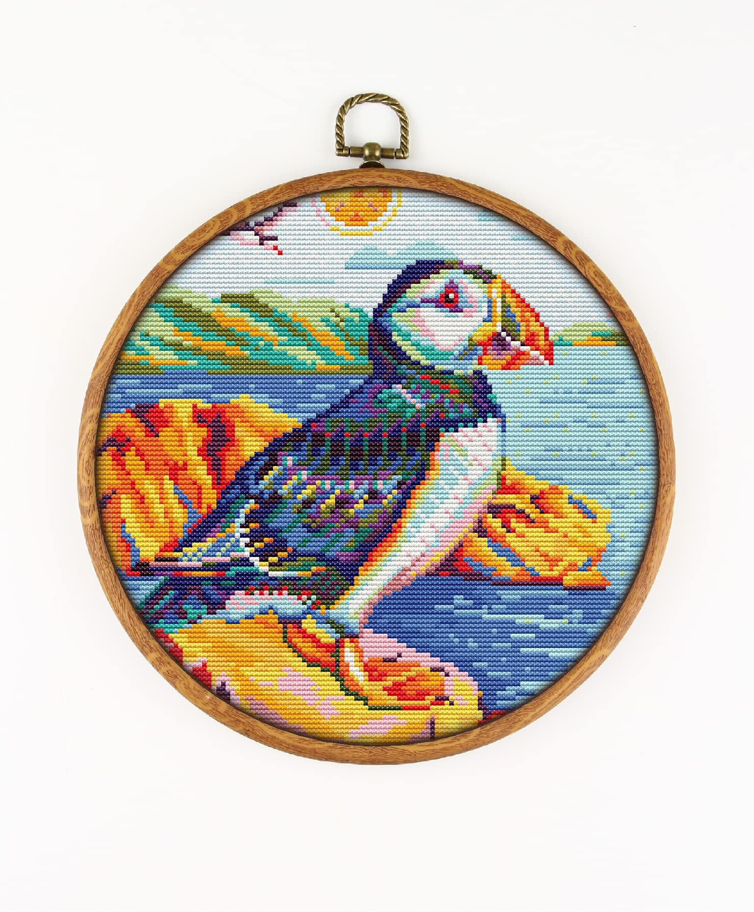 London England CS135-2 - Counted Cross Stitch KIT#2. Set of Threads, Needles, AIDA Fabric, Needle Threader, Embroidery Clippers and Printed Color Pattern Inside.