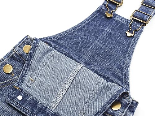 Miniatura 5 de KIDSCOOL SPACE Mono de mezclilla para bebé, niña, niño, babero, bolsillo, ropa de trabajo de mezclilla