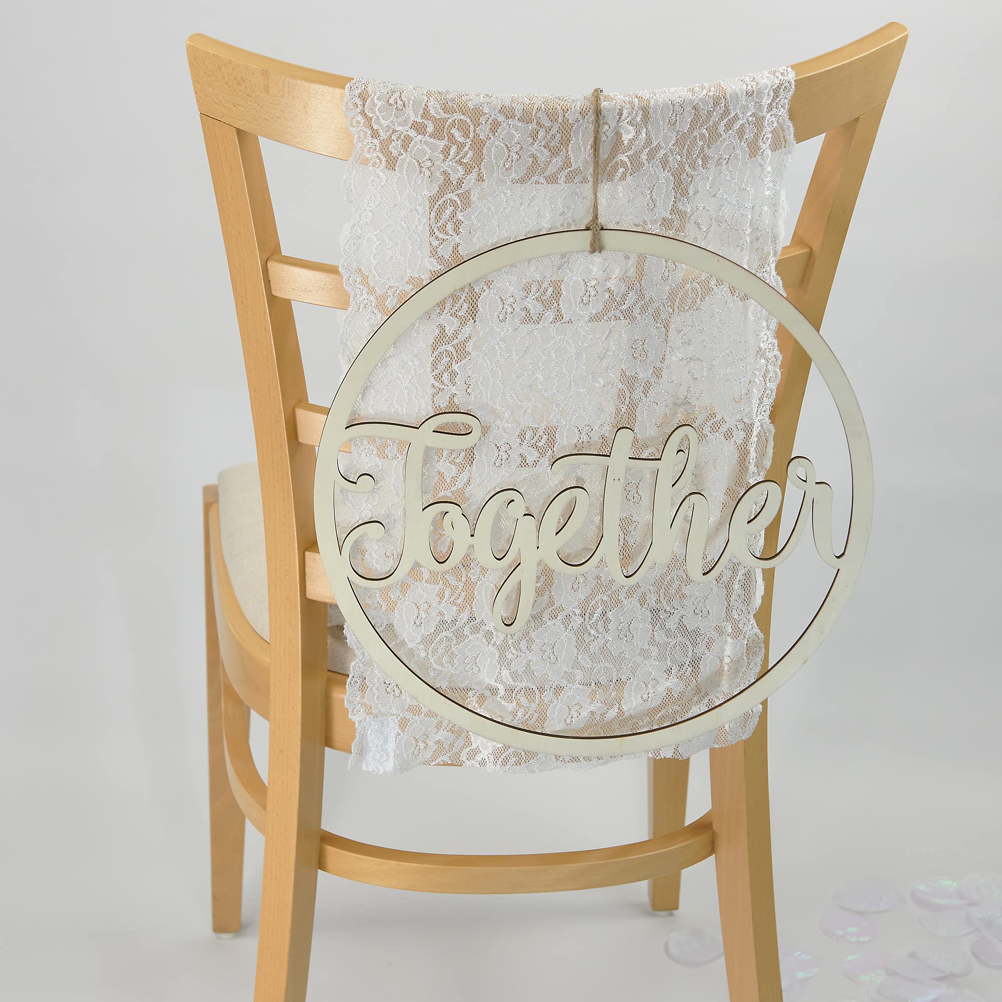 Simplicity Better Together Holzschilder für Hochzeiten, 34,3 cm Durchmesser, braun, 2 Stück