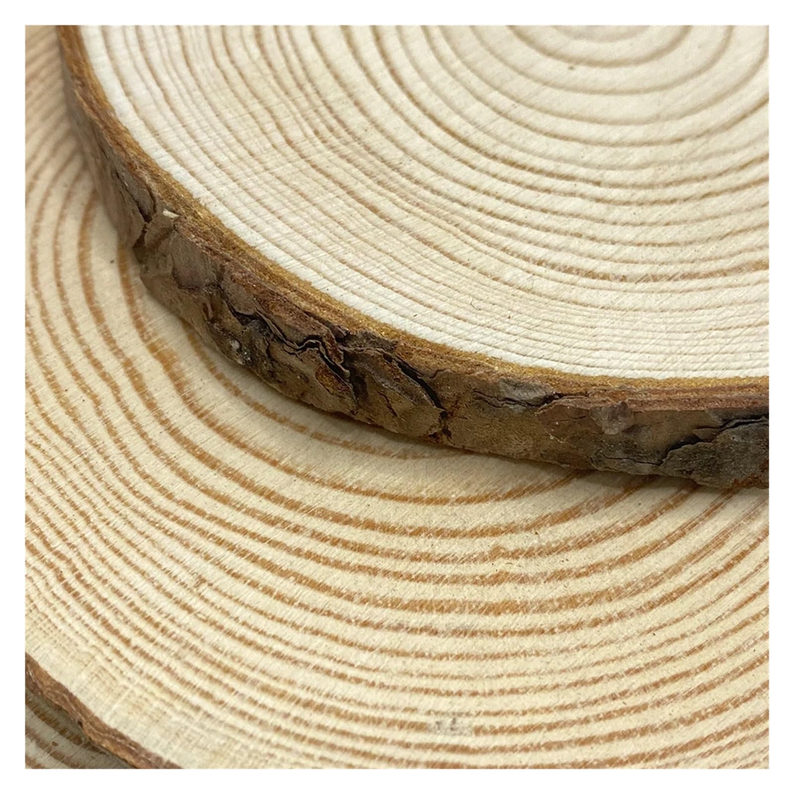 Unlackierte runde Holzscheiben, 2–10 Stück, 1 cm dick, Durchmesser 8–10 cm, runde unlackierte Holzscheiben, Kreise mit Baumrinde, Holzscheiben, DIY, Handwerk, Hochzeit (5 Stück, 8–10 cm)