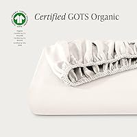 Vista 17 de Bare Home 100% Organic Cotton Sateen Fitted Sheet - Smooth Sateen Weave - Breathable & Cooling - Hotel Luxury - Durable Fitted Sheet - Deep Pocket