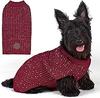 Vista 13 de KYEESE Suéter para Perros Grandes con Agujero para Correa Pullover Cálido con Hilo Reflectante Macho Tejido Grueso Elástico de Punto Abrigo