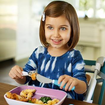 Munchkin SplashTM Toddler Fork, Knife and Spoon Utensil Set, 6 Pack, Blue/Green