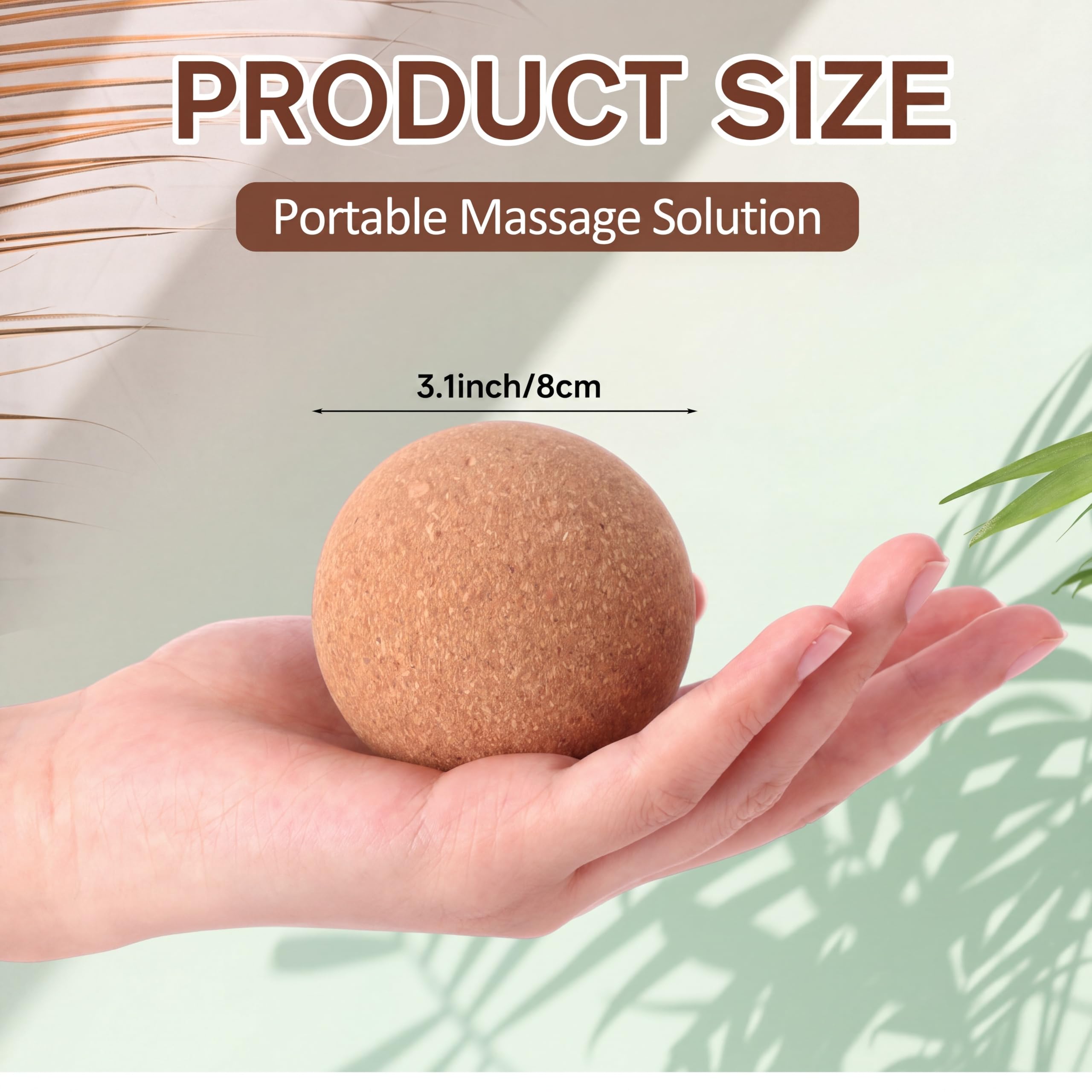 Seenelling Confezione da 20 palline da massaggio in sughero da 7,6 cm, per massaggi profondi dei tessuti profondi, palline da yoga in sughero naturale, per yoga, pilates, miofasciale, schiena, spalle