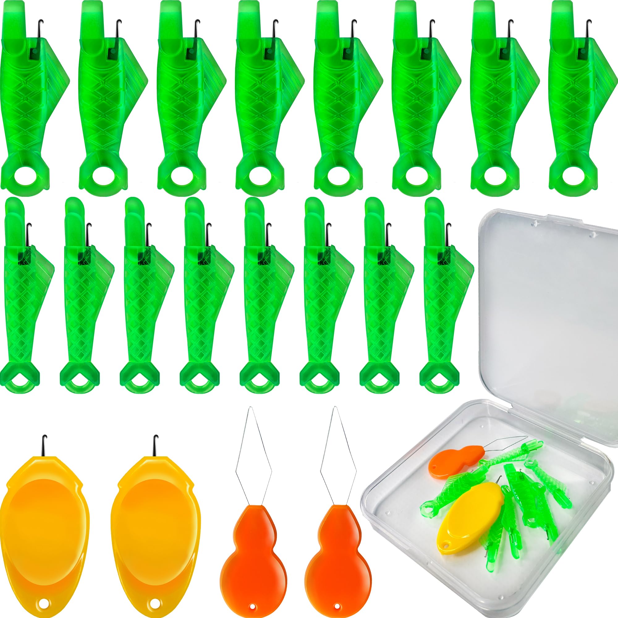 10 pcs Needle Threader Set: Fish Type for Sewing Machines (Compatible Only with Side-Threading Machine Needles) & Simple Hand Sewing Threaders