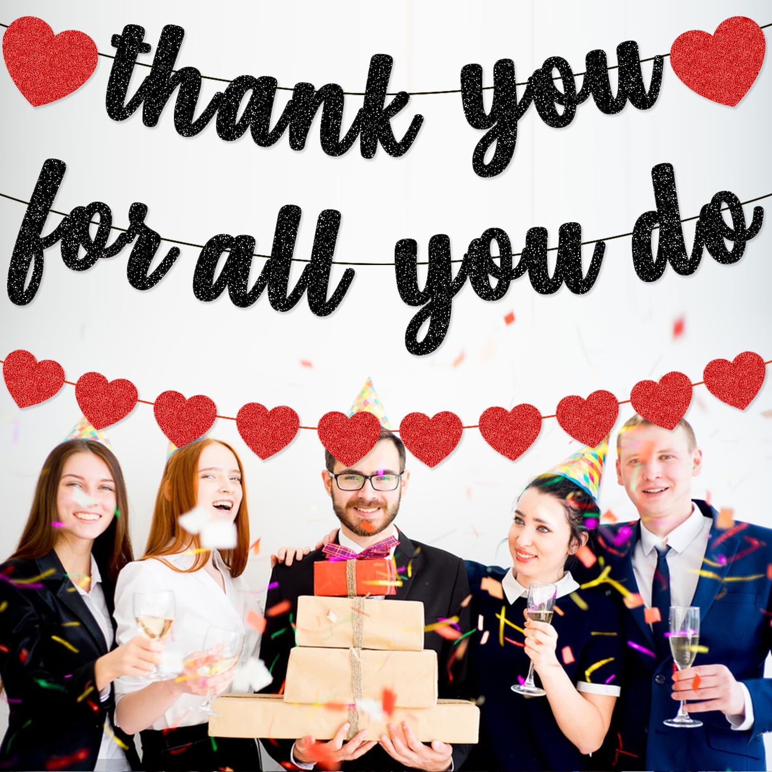 Snapklik.com : Thank You For All You Do Banner, Black Glitter Thank You ...