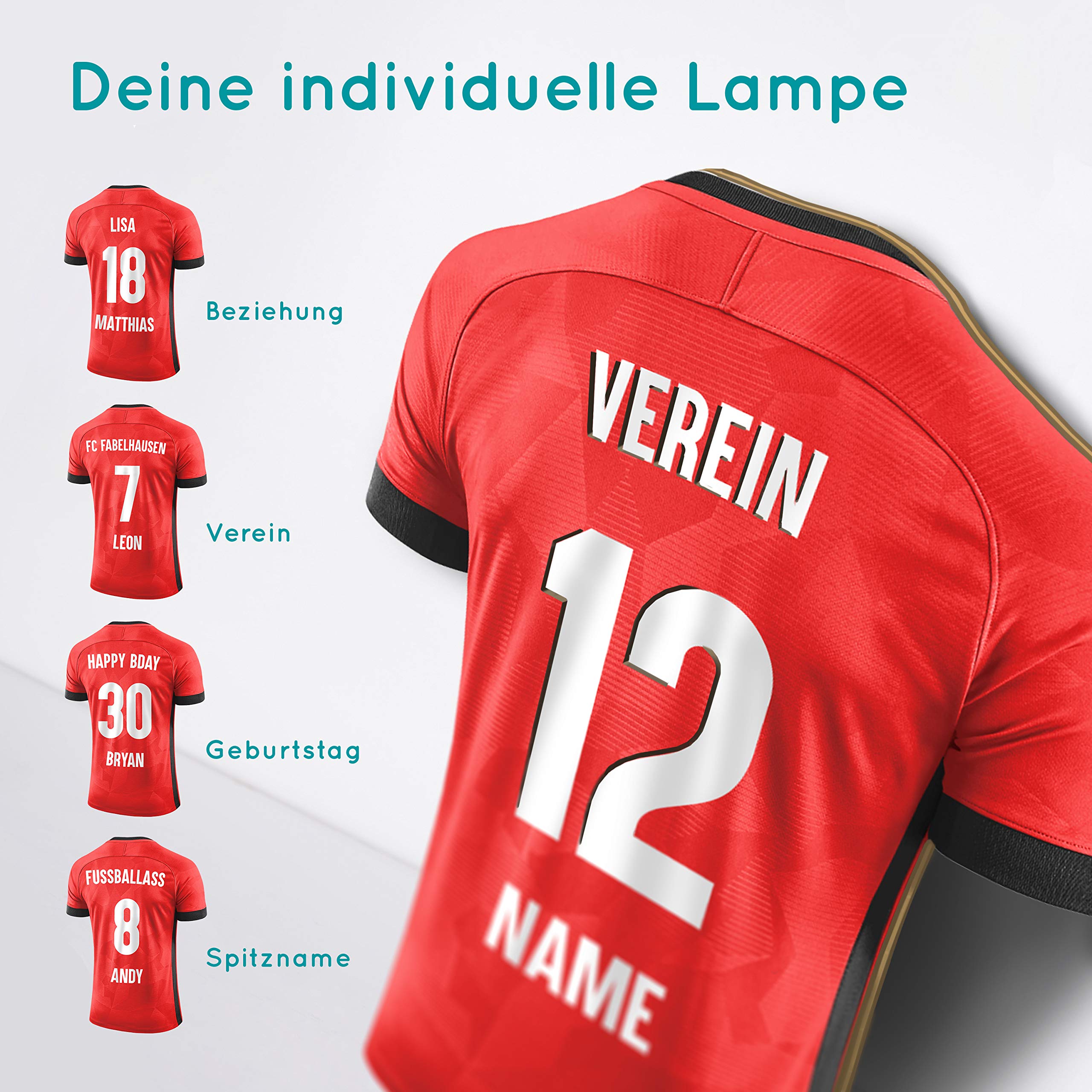 Elbeffekt Trikotlampe für Freiburg Fans aus Holz - personalisierbares Geschenk - schenke dein individuellen Freiburg Fanartikel aus Echtholz