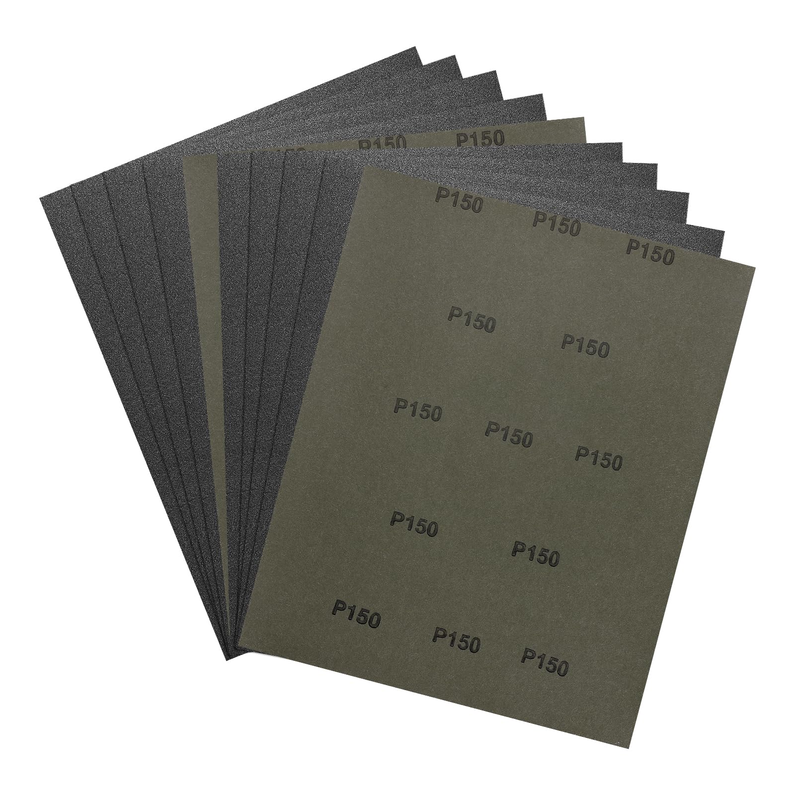 Kozelo 10pcs Sand Papers - [9 x 11 Inch x 150 Grits] Wet Dry Sandpaper Sheets for Metal Auto Wood Polishing and Scratches Removing, Silicon Carbide Abrasive