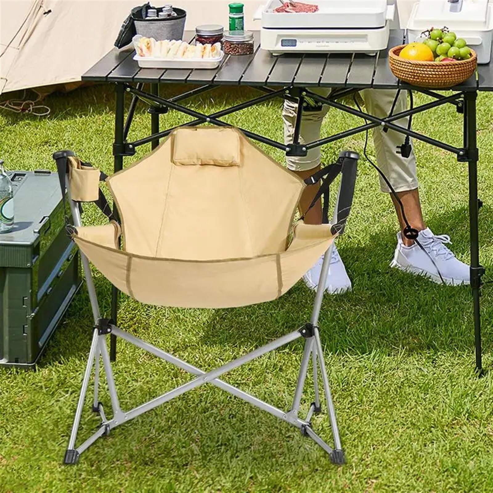 Silla De Pesca Sedia da campeggio Sedia a dondolo for il tempo libero Sedia a dondolo pieghevole con schienale alto Sedia a dondolo da campeggio Sedie oscillanti da giardino Sedia pieghevole Para Pes