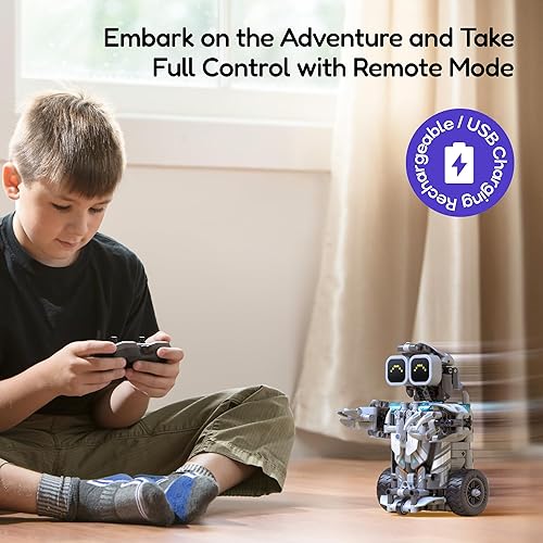 Miniatura 6 de AoHu Kit de construcción de robot con control remoto, regalos STEM para niños de 8 a 12 años, juego de juguetes de robótica técnica de dinosaurio