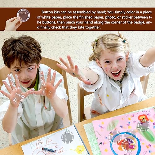Miniatura 5 de Wpxmer Paquete de 16 insignias de botón de acrílico de 3 pulgadas, botón de plástico transparente para manualidades con alfiler, botones redondos