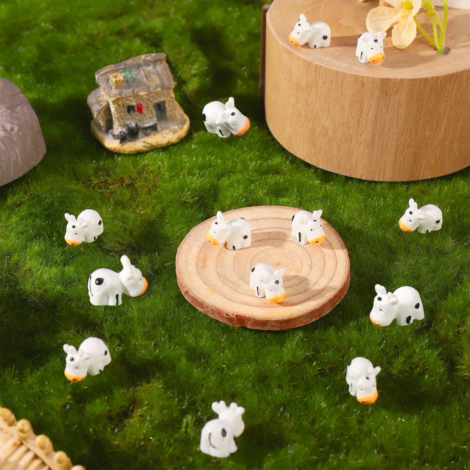 Set De 6 Figuras De Vaca En Miniatura – Adornos De Resina Para Jardín, Bonsái Y Maquetas, Decoración Ideal Para Micro Paisajes