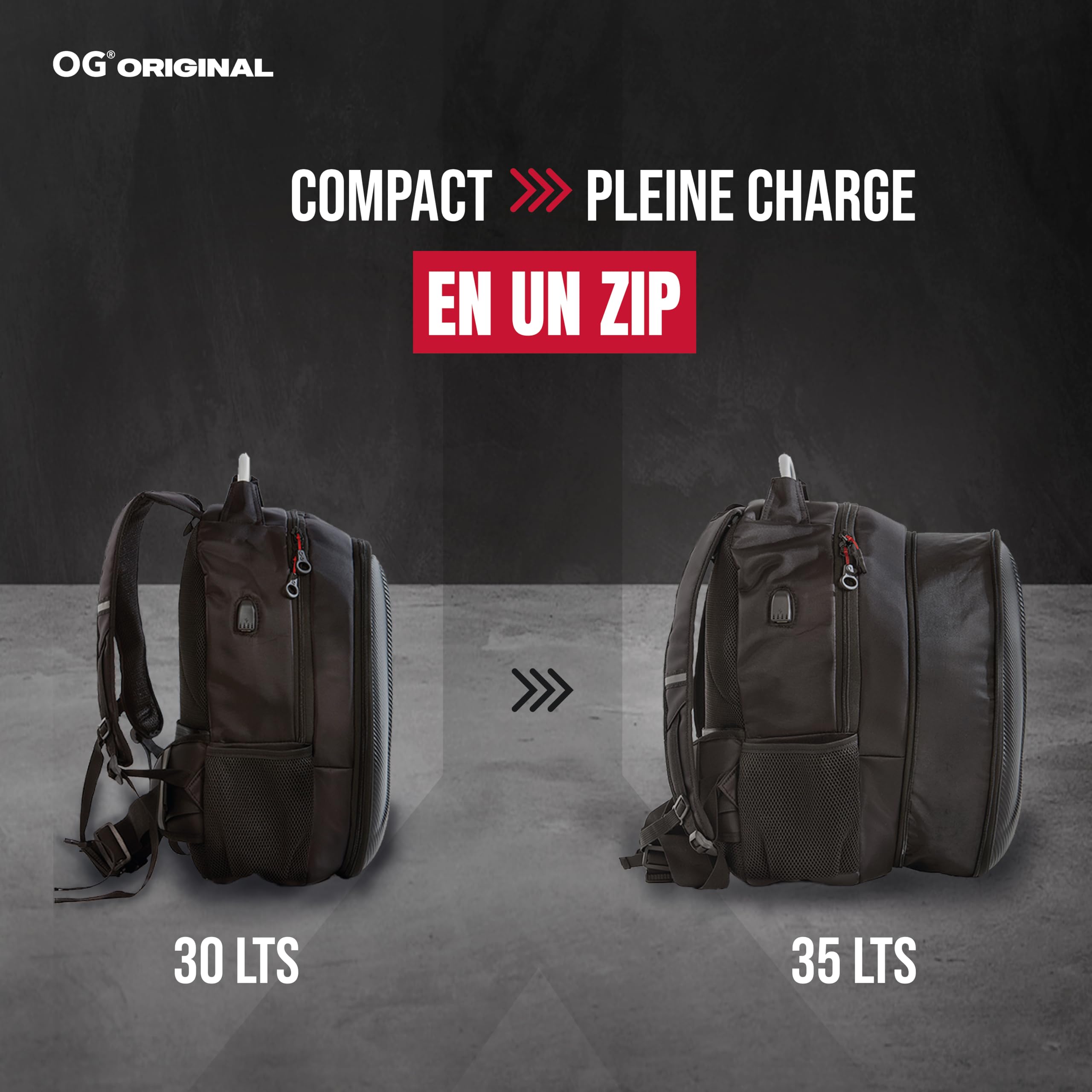 GetAway Sac a Dos Moto Étanche à Coque Rigide pour 2 Casques 35-45L