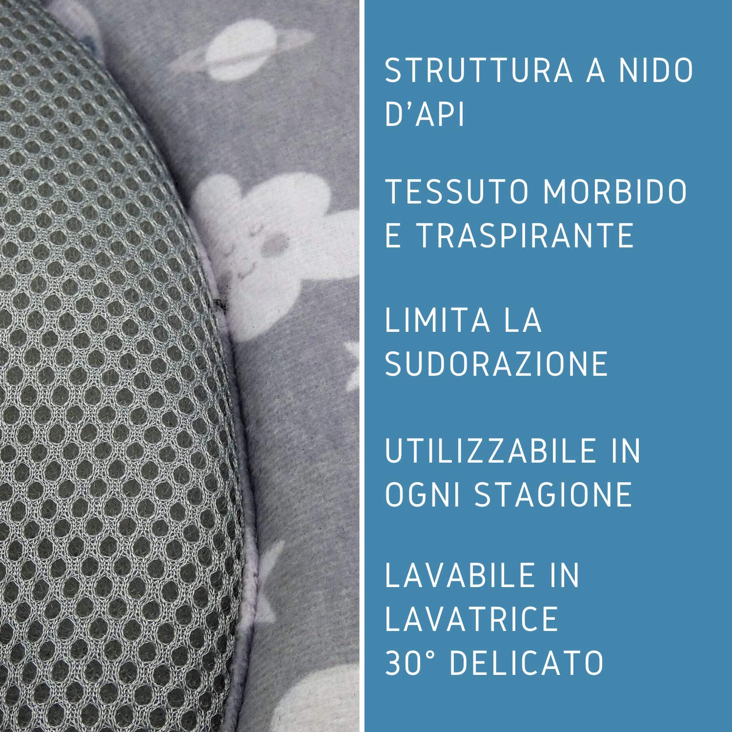 Universal-Sitzverkleinerer für Kinderwagen, exklusive Textur, mit Panda, ideal als Sitzverkleinerer für Babys, Kinderwagen, Autositz, atmungsaktiv, schweißfest, Sommer und Winter