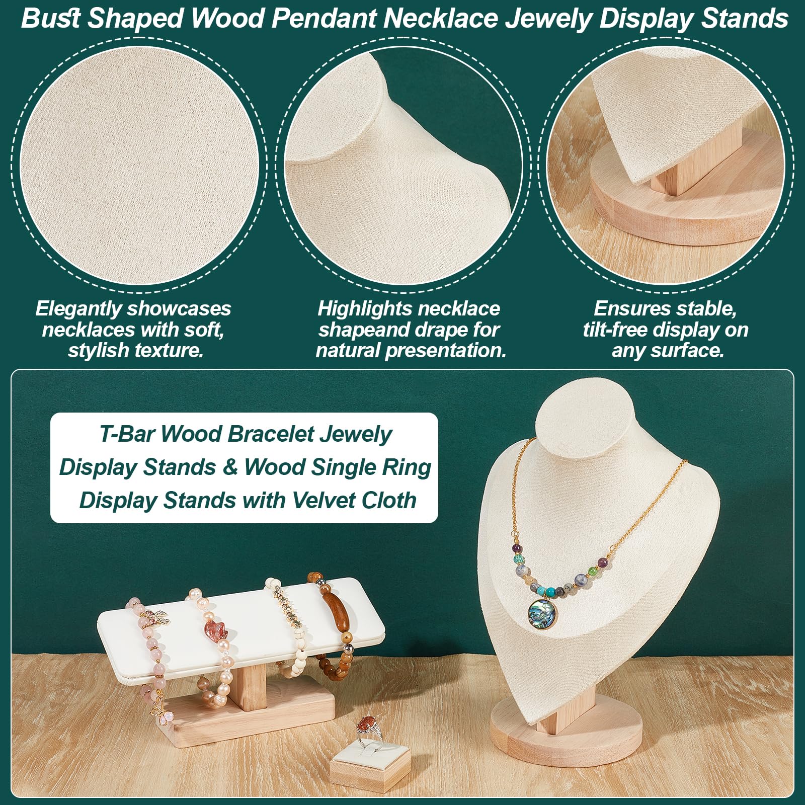 6 présentoir à Bijoux en Bois Organisateur de Bijoux